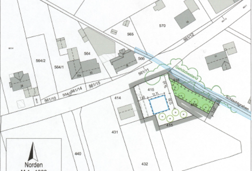 Abb.1: Geltungsbereich der Einbeziehungssatzung „Schalldorf Süd-West“ ohne Maßstab, © Bay. Vermessungsverwaltung
